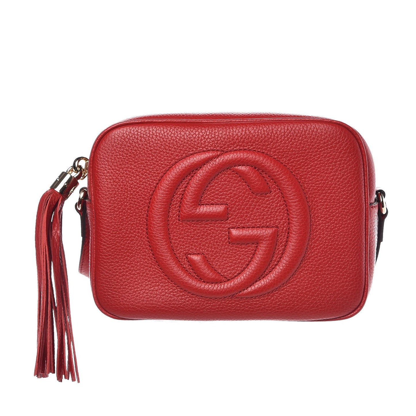 Pebbled Calfskin Small Soho Disco Bag Vibrant Red