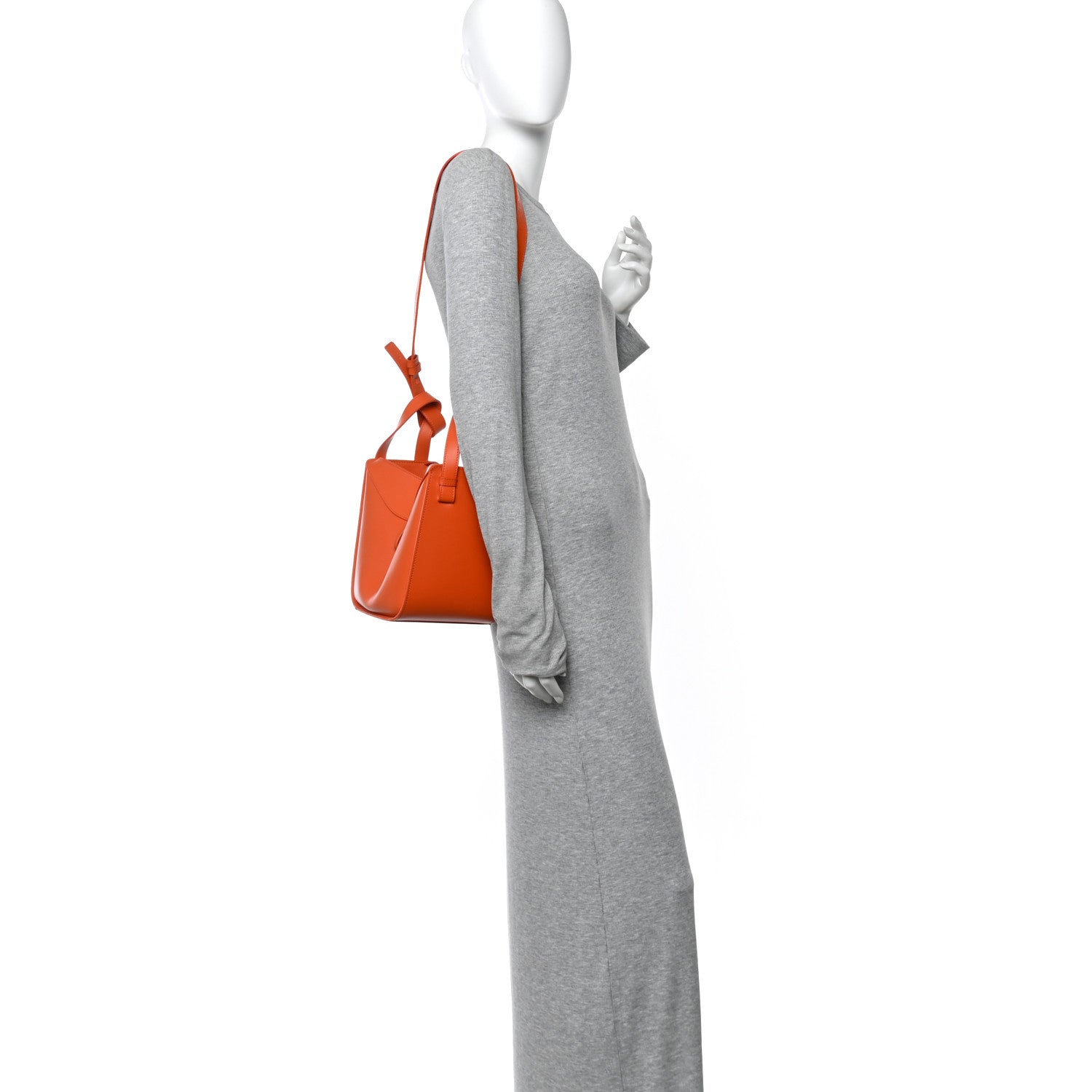 Loewe Satin Calfskin Compact Hammock Shoulder Bag Orange 2 of 10