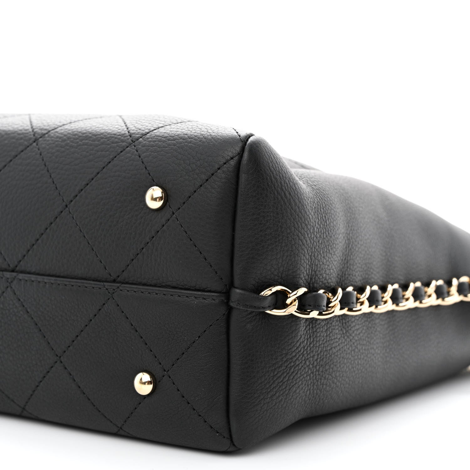 Chanel Bullskin Stitched Medium Shopping Bag Black 10 of 11