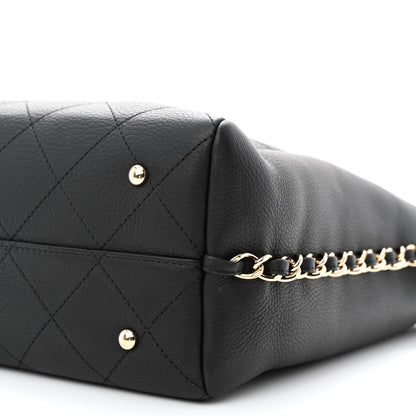 Chanel Bullskin Stitched Medium Shopping Bag Black 10 of 11