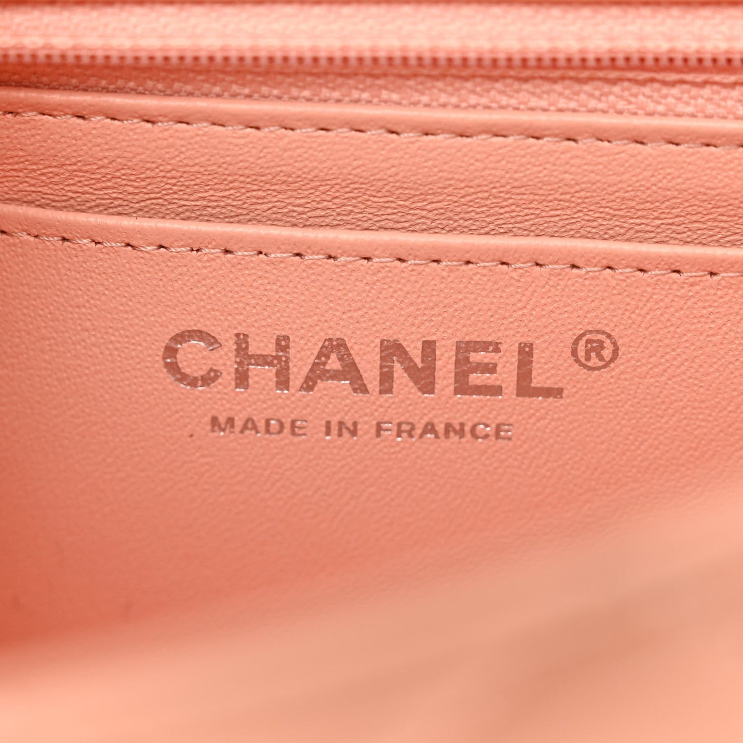 Lambskin Quilted Mini Rectangular Flap Light Pink
