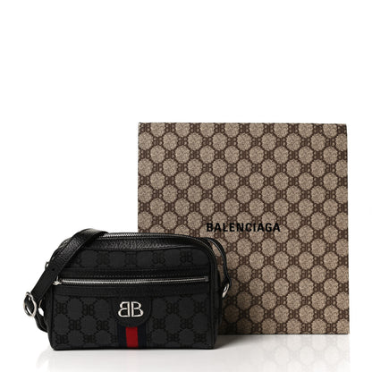 Gucci X BALENCIAGA BB Monogram Web Mini Ophidia Shoulder Bag Black 13 of 13