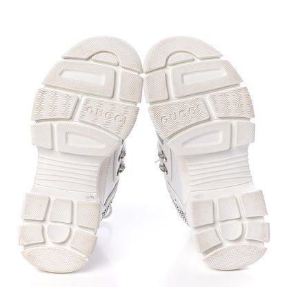 Gucci X SEGA Mesh Calfskin Suede Womens Flashtrek Sneakers 36.5 Great White 5 of 15
