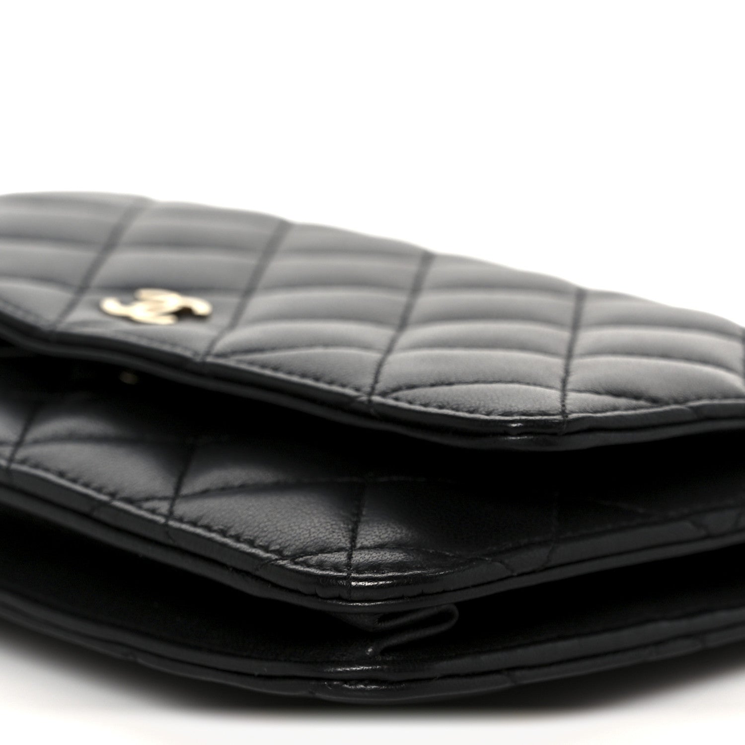 Chanel Lambskin Quilted Wallet On Chain WOC Black 11 of 12