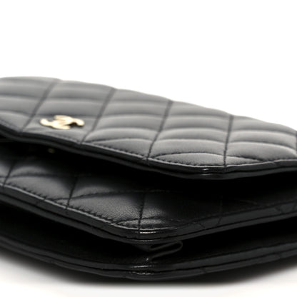 Chanel Lambskin Quilted Wallet On Chain WOC Black 11 of 12