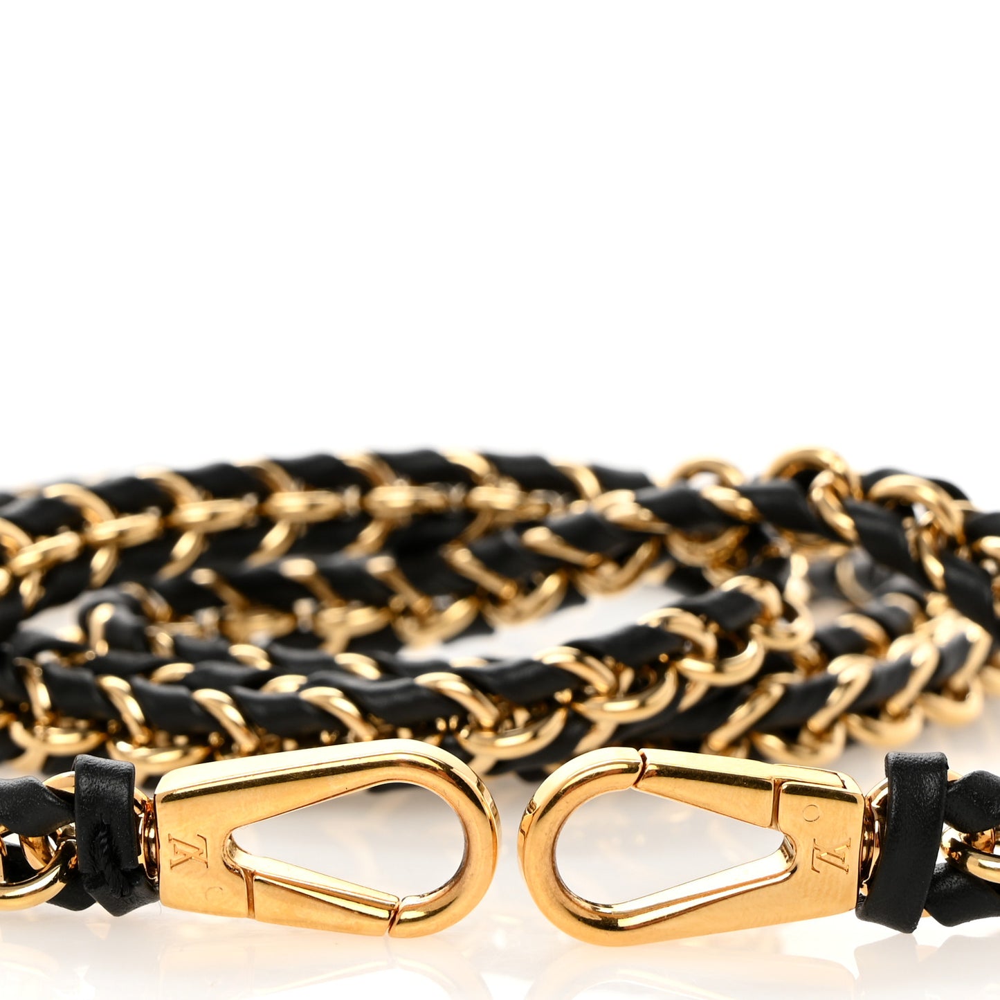 Calfskin Multi Pochette Chain Shoulder Strap Black Gold