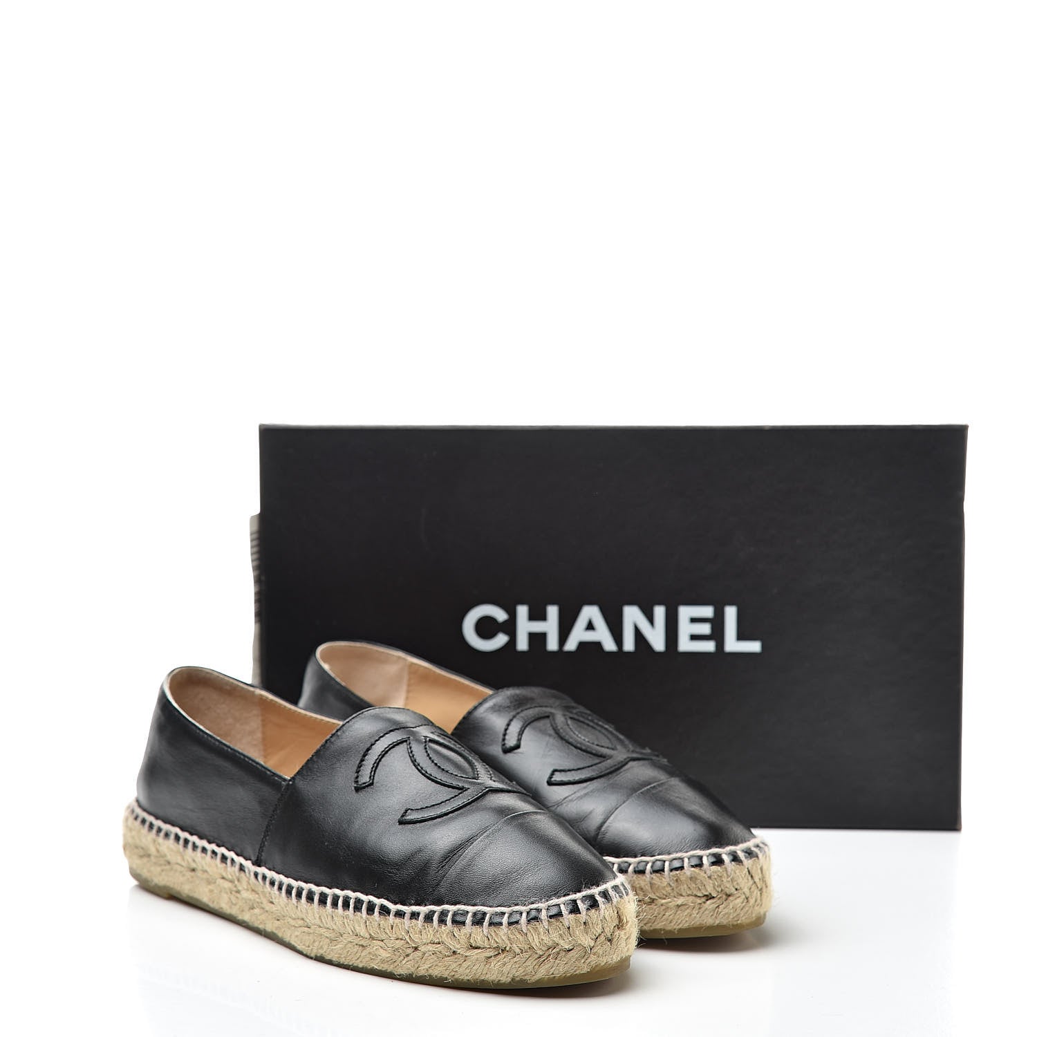 Chanel Lambskin CC Espadrilles 37 Black 12 of 12