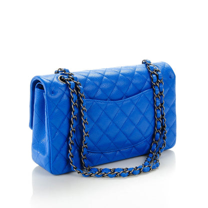 Chanel Caviar Quilted Medium Double Flap Blue 3 of 8