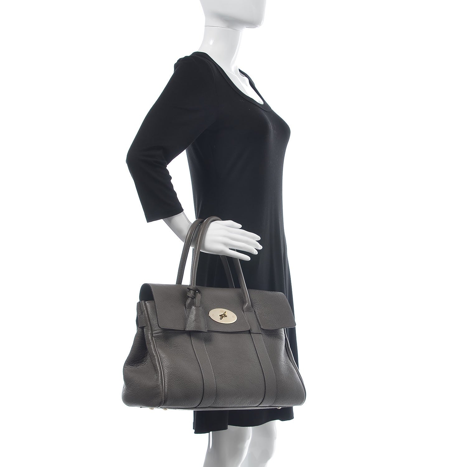 Mulberry Classic Grain Calfskin Bayswater Mole Grey 2 of 7