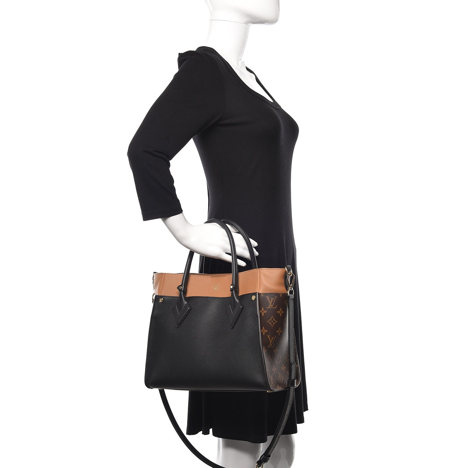 Louis Vuitton Calfskin Monogram On My Side Black 3 of 12