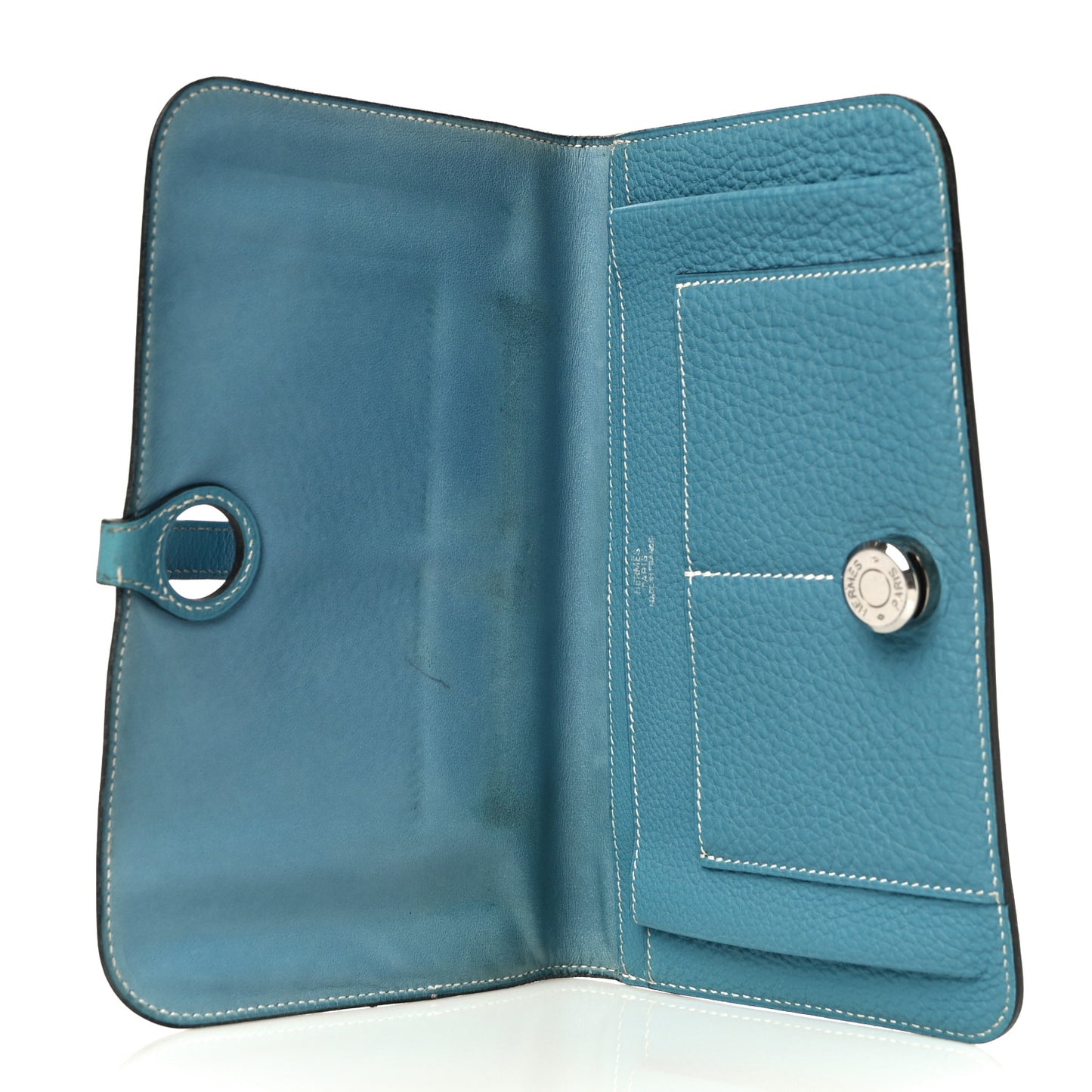 Togo Dogon Duo Wallet Blue Jean