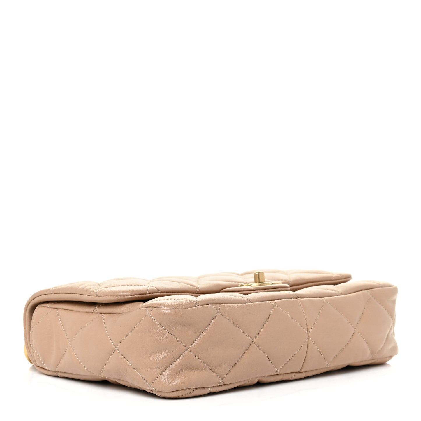 Lambskin Quilted Large CC Funky Town Flap Beige