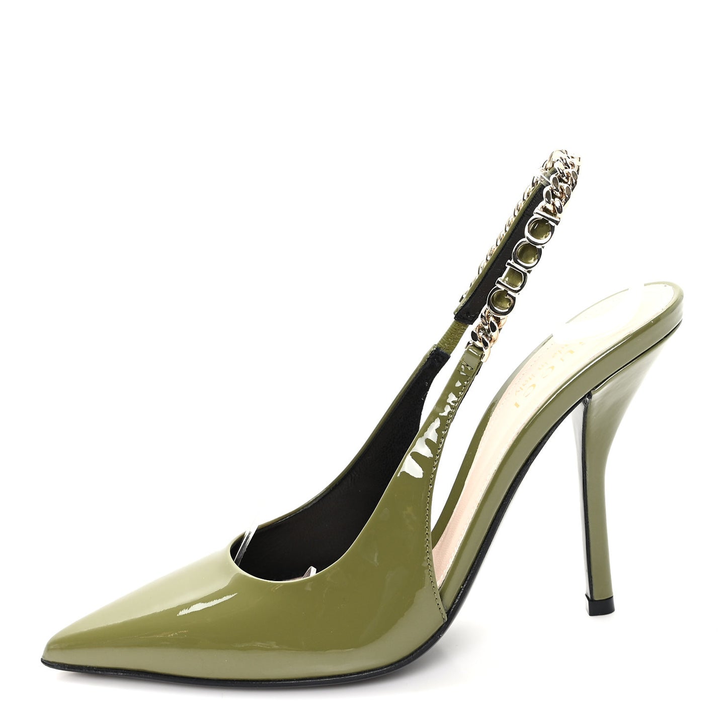 Vernice Crystal Nappa Charlotte Signoria 105 Slingback Pumps 36 Herbs Light Green