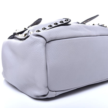 Valentino Garavani Pebbled Calfskin Rockstud Double Pocket Backpack Pastel Grey 7 of 8