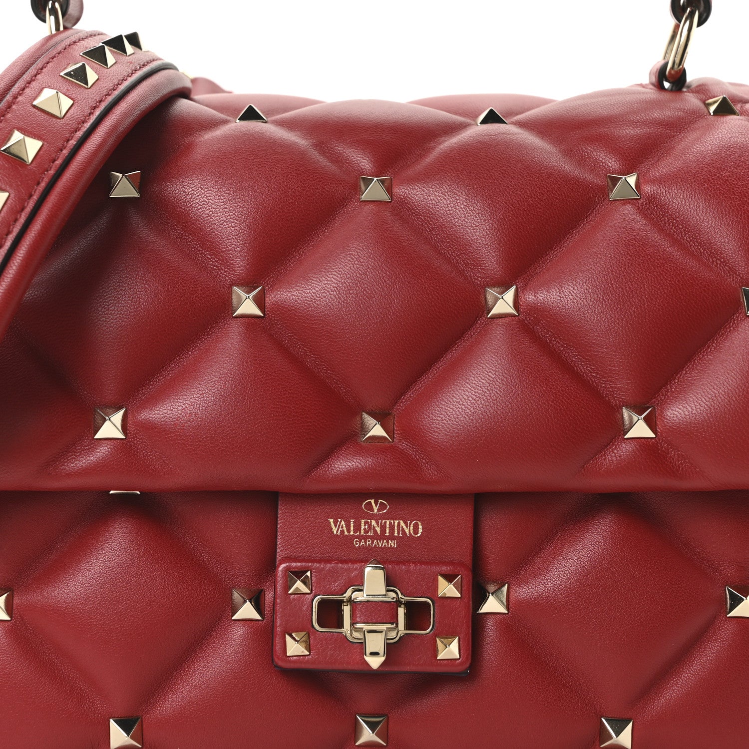 Valentino Garavani Nappa Medium Candystud Top Handle Bag Rosso Valentino 7 of 9