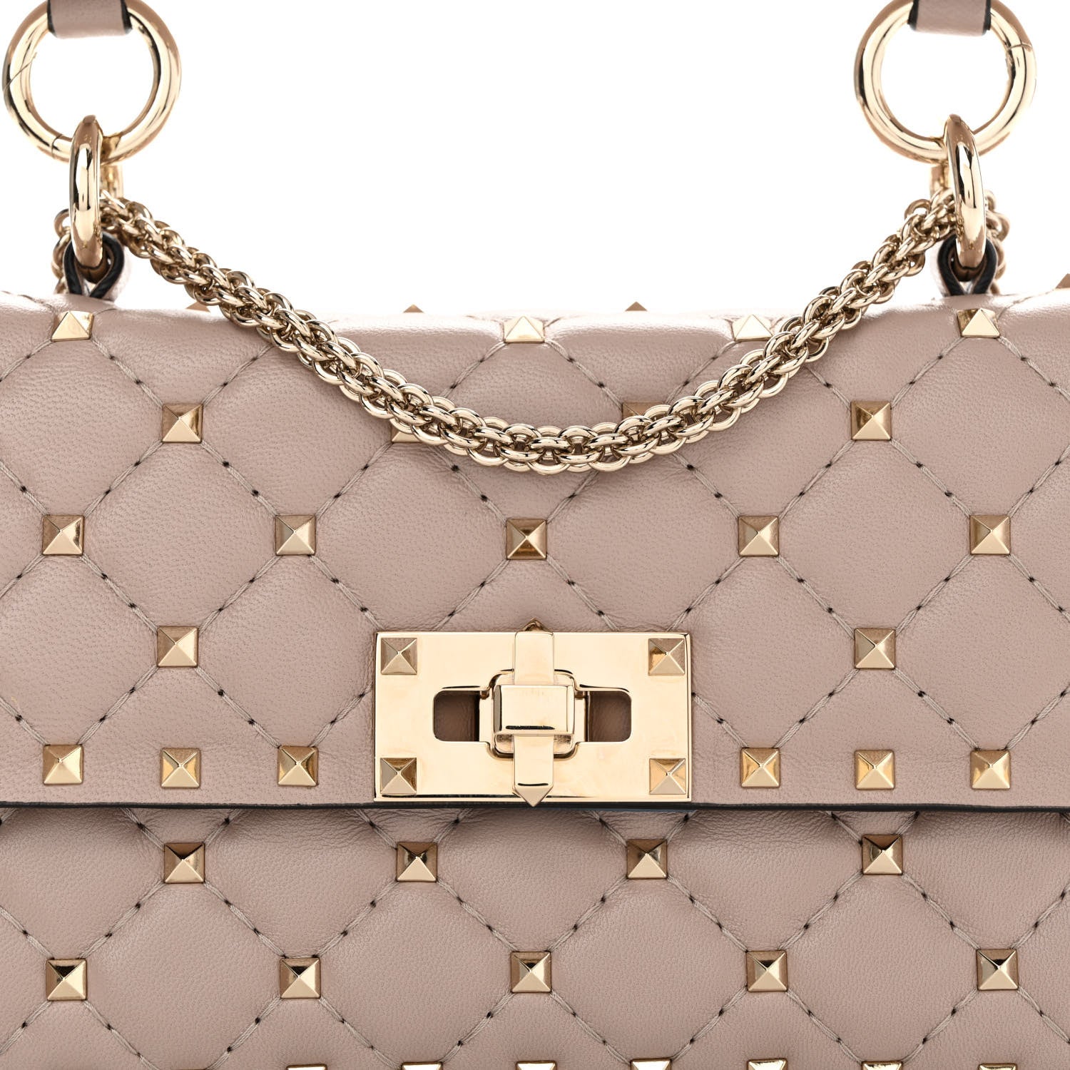 Valentino Garavani Nappa Small Rockstud Spike Shoulder Bag Poudre 7 of 10