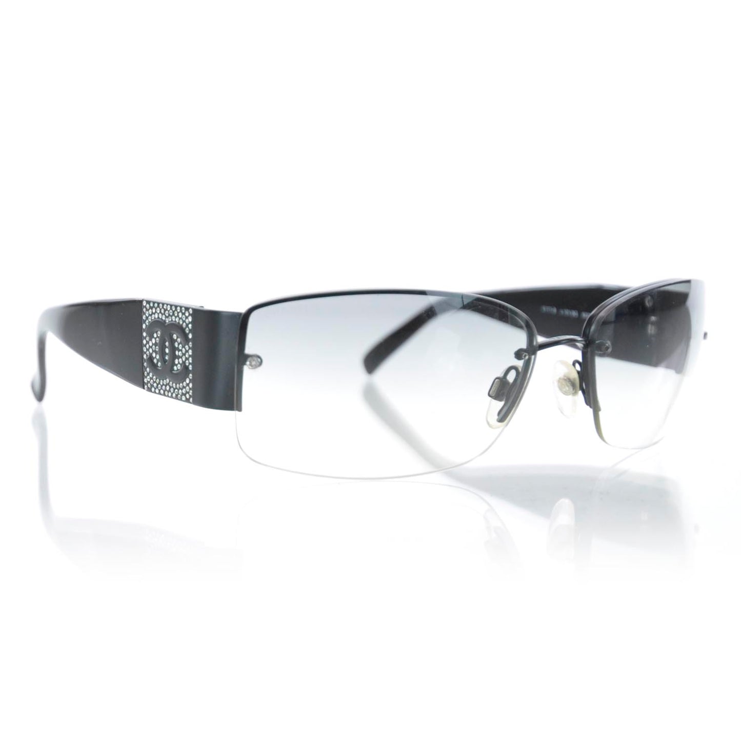 Crystal CC Logo Sunglasses 4117 B Black