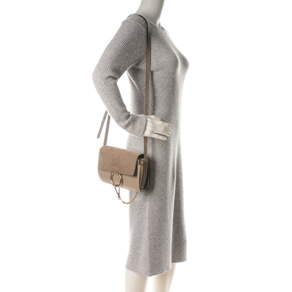 Chloe Suede Calfskin Small Faye Shoulder Bag Motty Grey 2 of 8