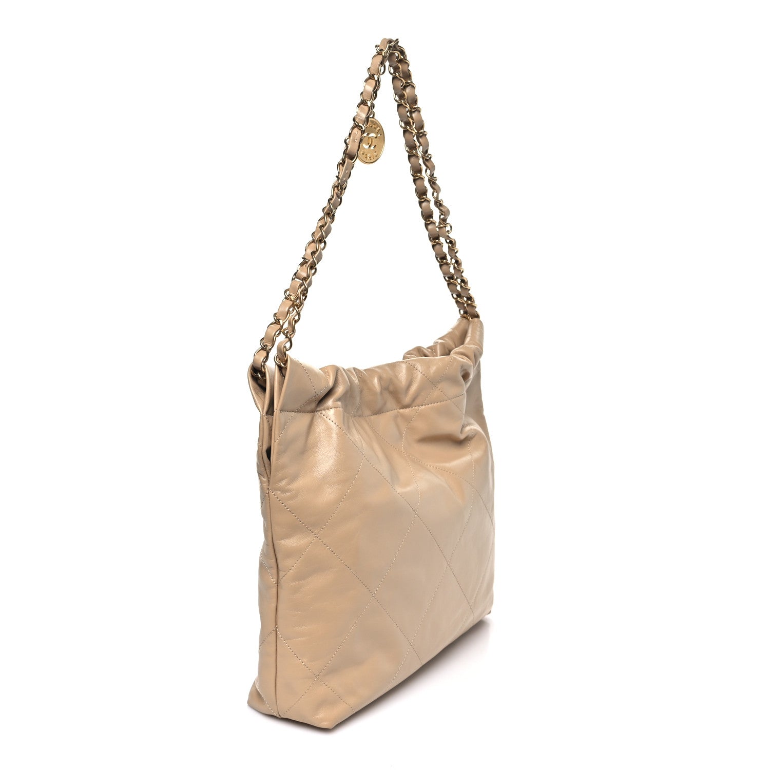 Chanel Shiny Calfskin Quilted Small Chanel 22 Beige 4 of 11
