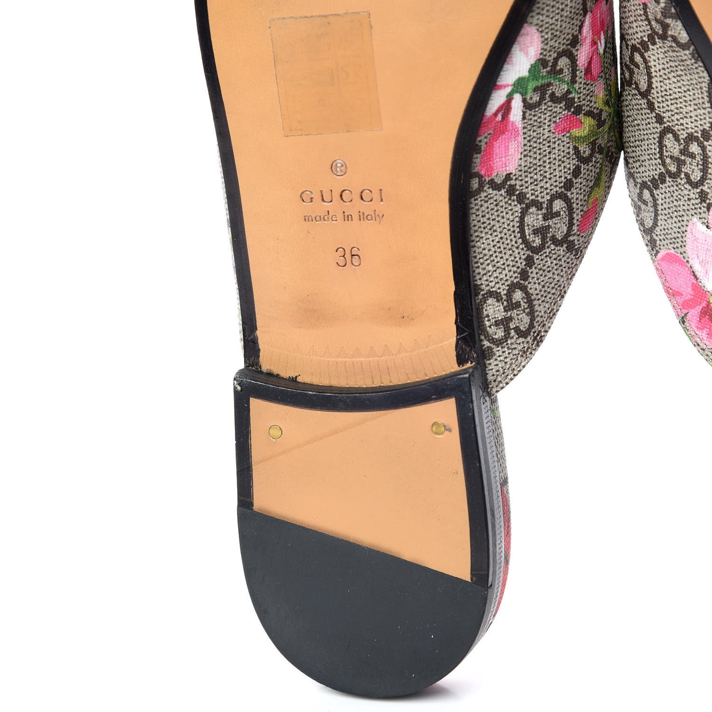 GG Supreme Monogram Blooms Womens Princetown Slippers 36 Beige Multicolor Dry Rose