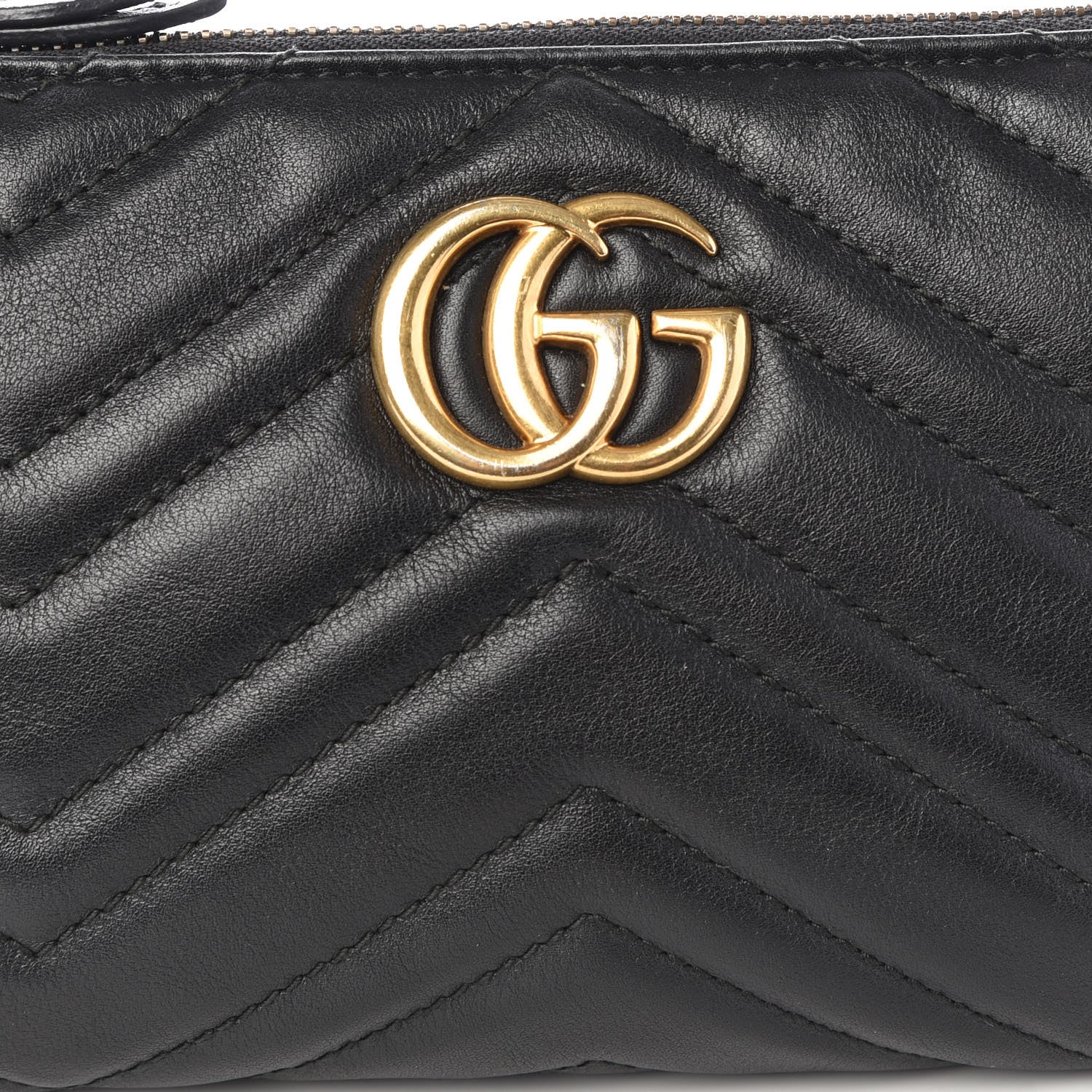 Gucci Calfskin Matelasse Mini GG Marmont Chain Bag Black 7 of 7
