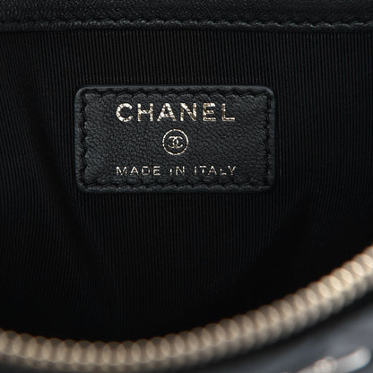 Chanel Lambskin Quilted Medium Cosmetic Case Black 6 of 8