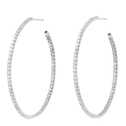 Roberto Coin 18K White Gold Diamond 1.75ctw Inside Out Hoop Earrings 4 of 5