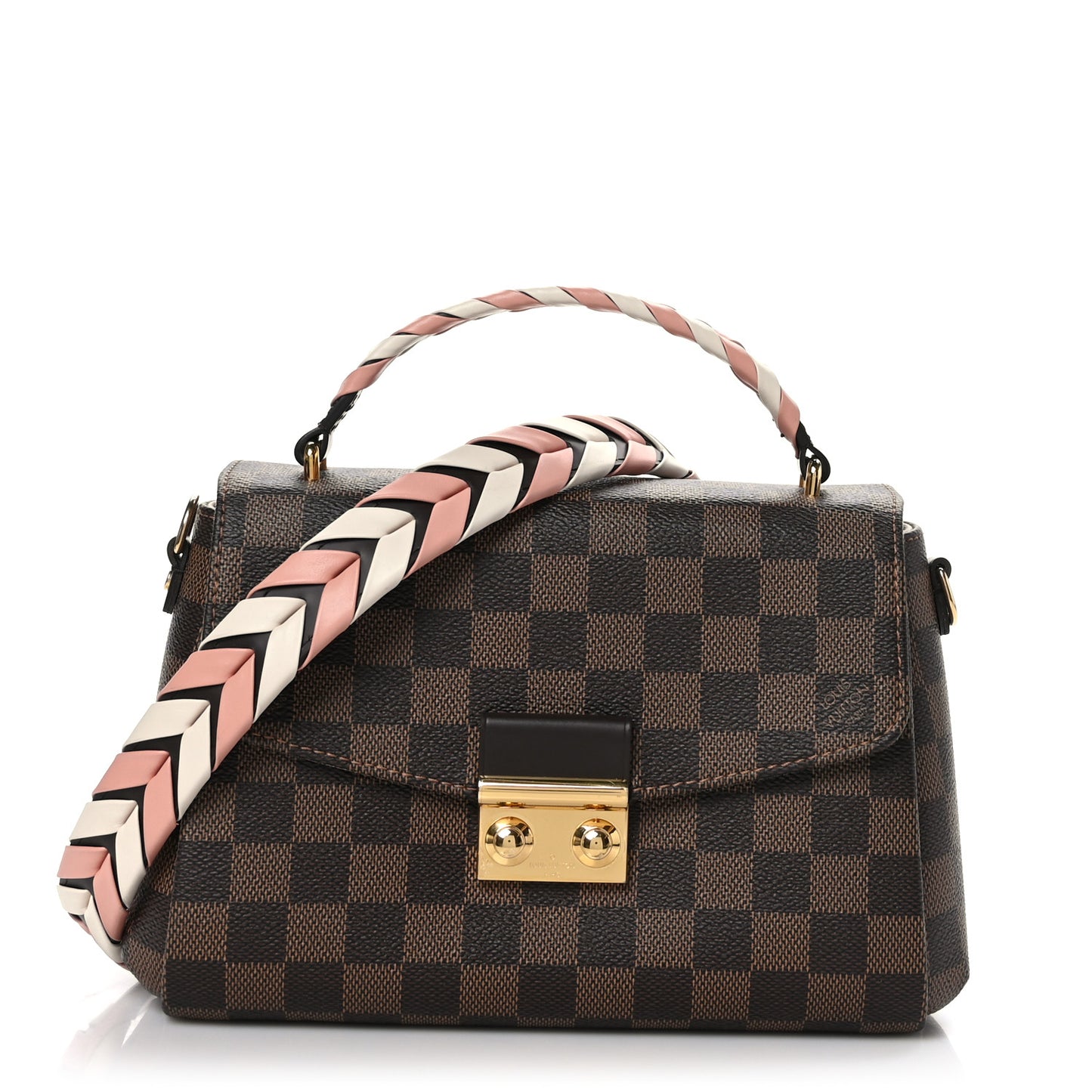 Damier Ebene Braided Croisette Cream Pink