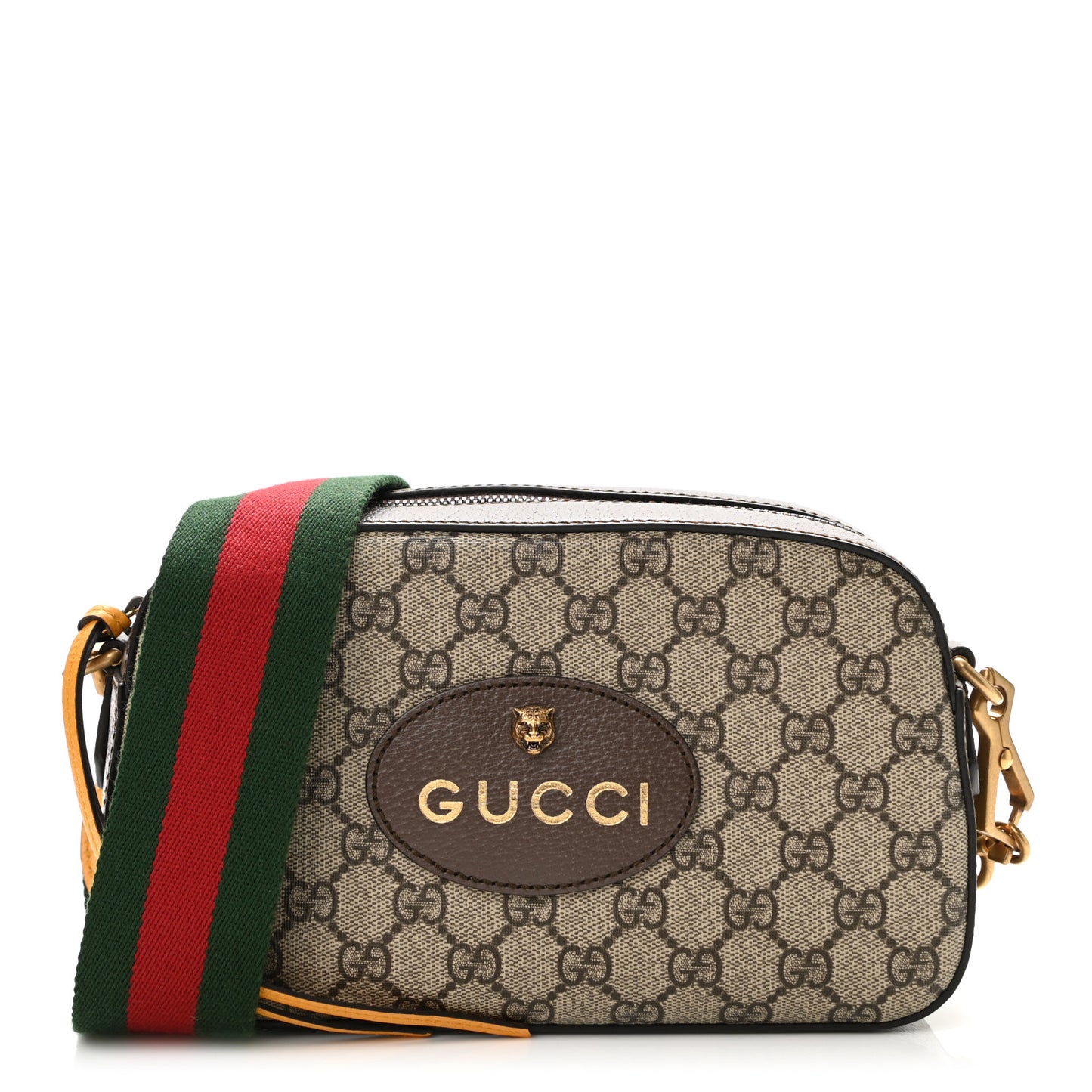 GG Supreme Monogram Web Neo Vintage Shoulder Bag Beige New Acero Crop