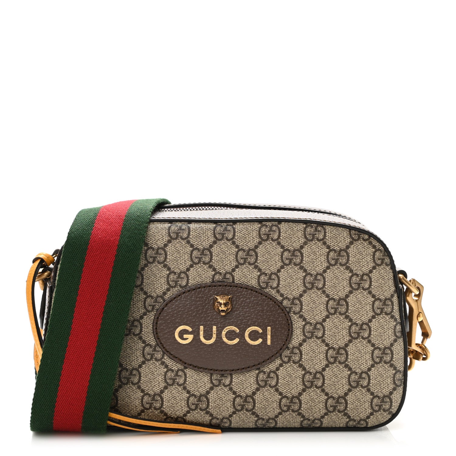 Gucci GG Supreme Monogram Web Neo Vintage Shoulder Bag Beige New Acero Crop 1 of 11