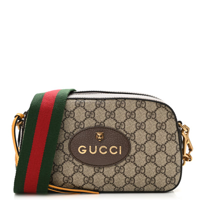 Gucci GG Supreme Monogram Web Neo Vintage Shoulder Bag Beige New Acero Crop 1 of 11