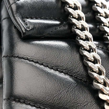 Saint Laurent Calfskin Y Quilted Monogram Medium Loulou Chain Satchel Black 15 of 17