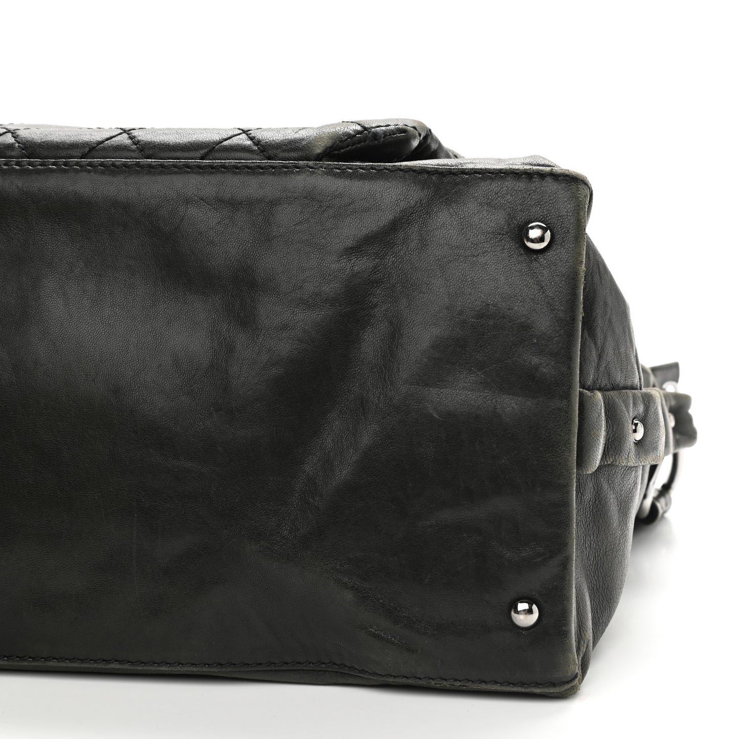 Lambskin Quilted Mademoiselle Hobo Black