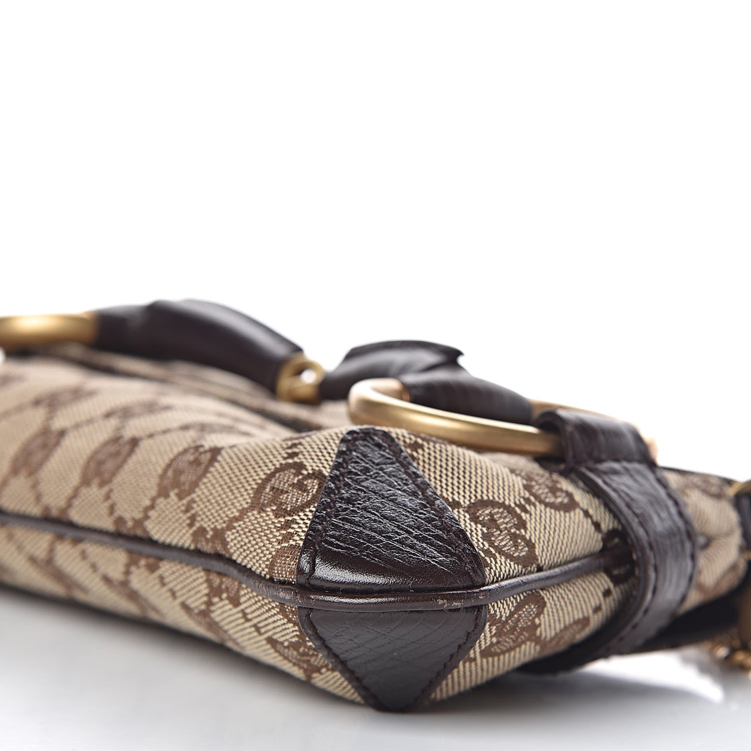 Gucci Monogram Horsebit Clutch Dark Brown 10 of 12