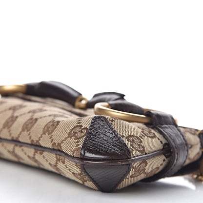 Gucci Monogram Horsebit Clutch Dark Brown 10 of 12