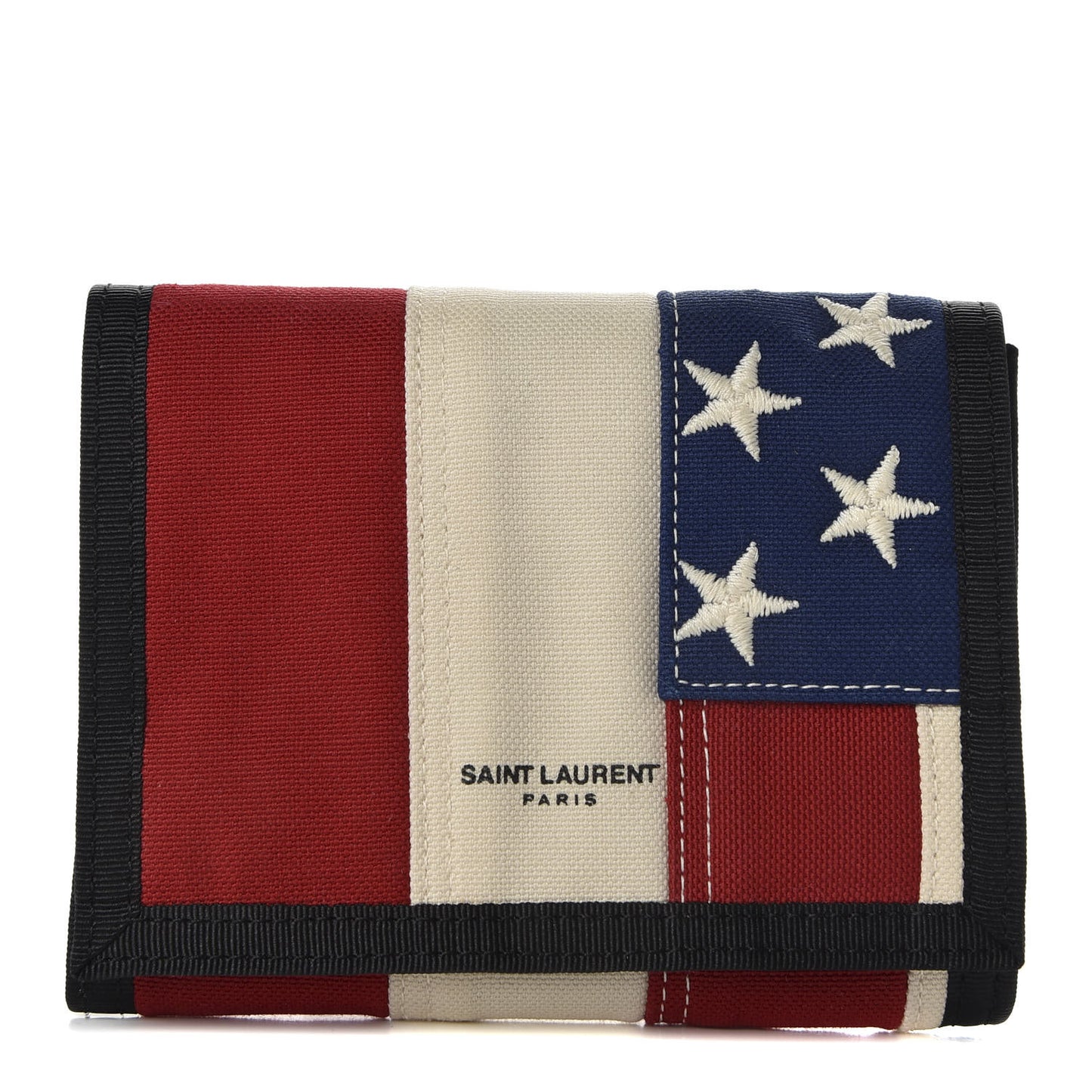 Canvas American Flag Print Buffalo Compact Wallet