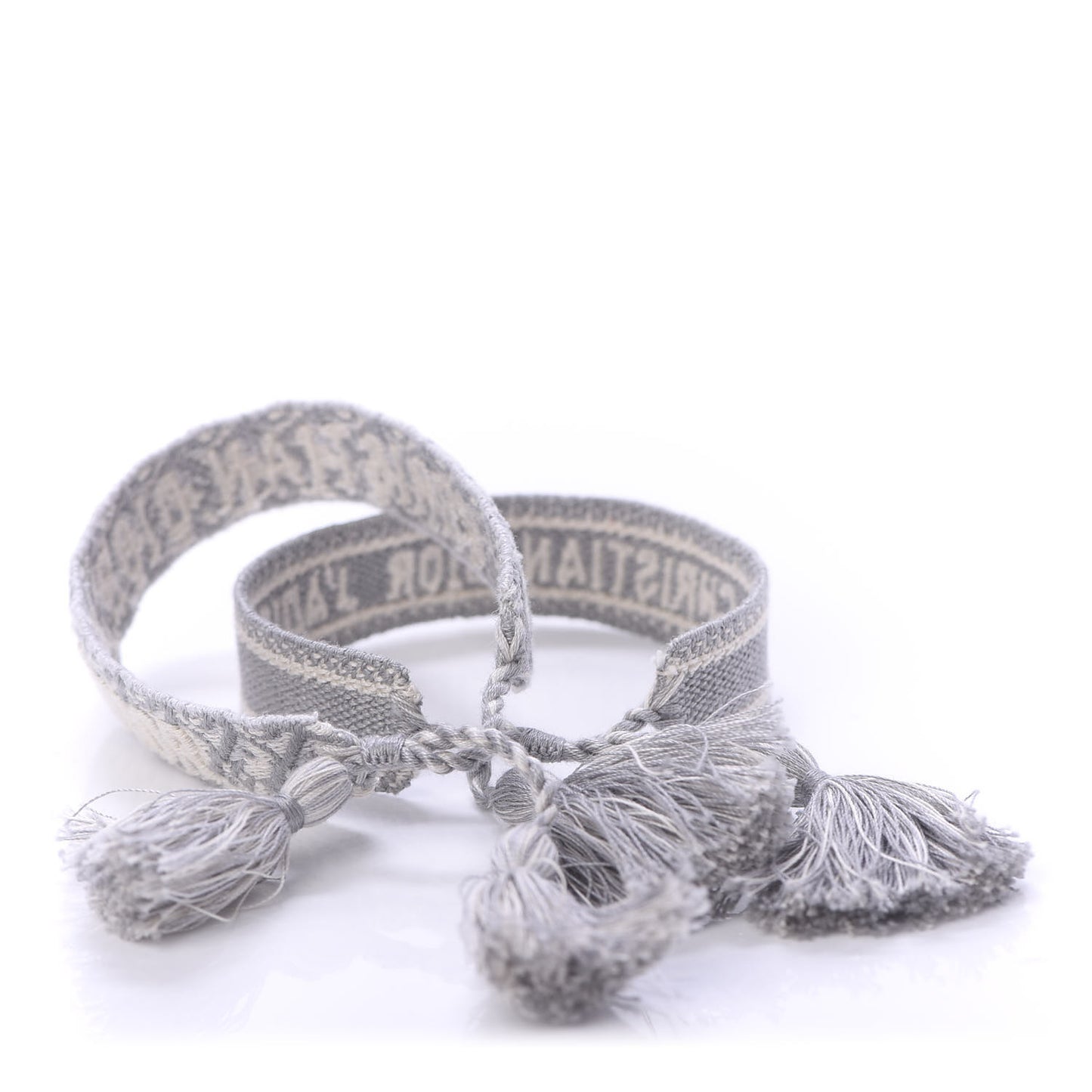 Woven Cotton J'Adior Friendship Bracelet Set Grey