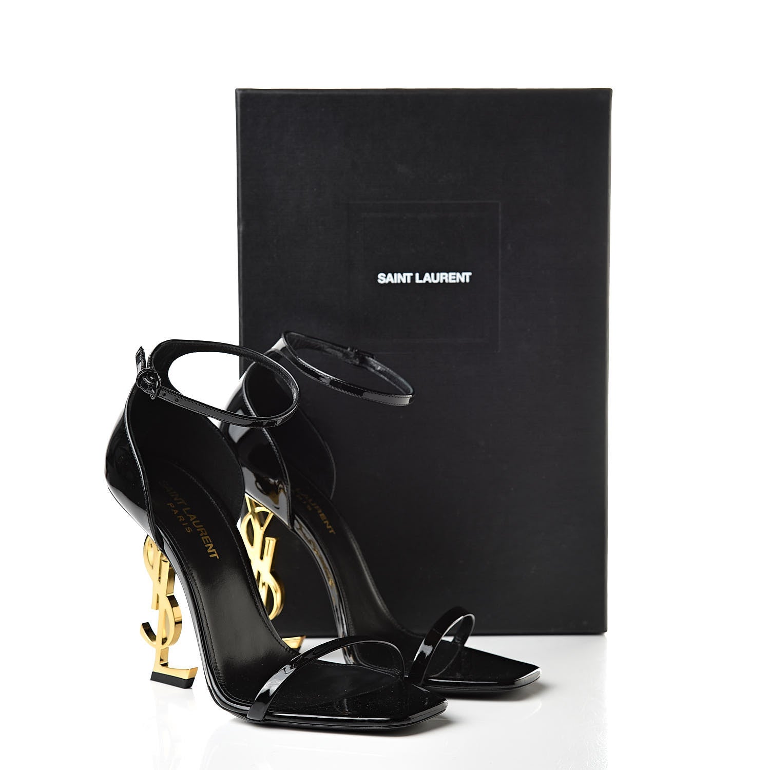 Saint Laurent Patent Opyum 110 Sandals Black 37.5 Black Gold 8 of 8