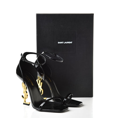 Saint Laurent Patent Opyum 110 Sandals Black 37.5 Black Gold 8 of 8
