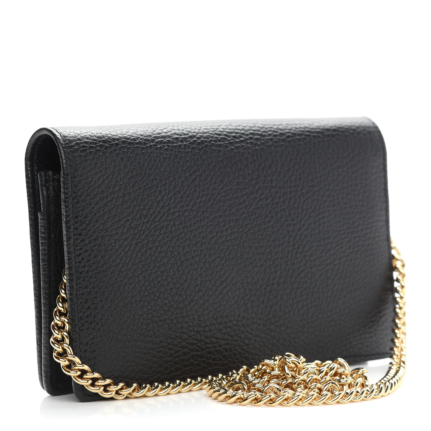 Calfskin Mini GG Marmont Chain Wallet Black