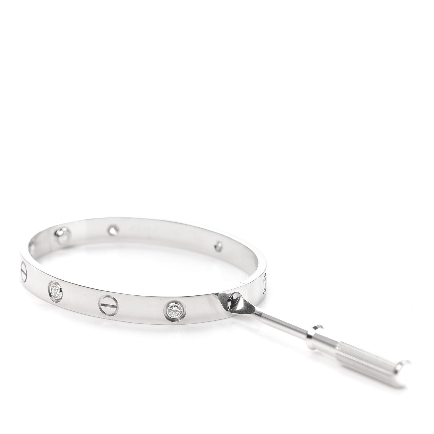 Cartier 18K White Gold 6 Diamond LOVE Bracelet 16 4 of 6