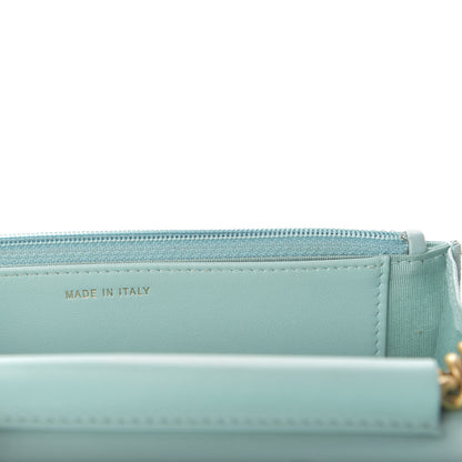Chanel Caviar Quilted Boy Wallet On Chain WOC Light Blue 7 of 12