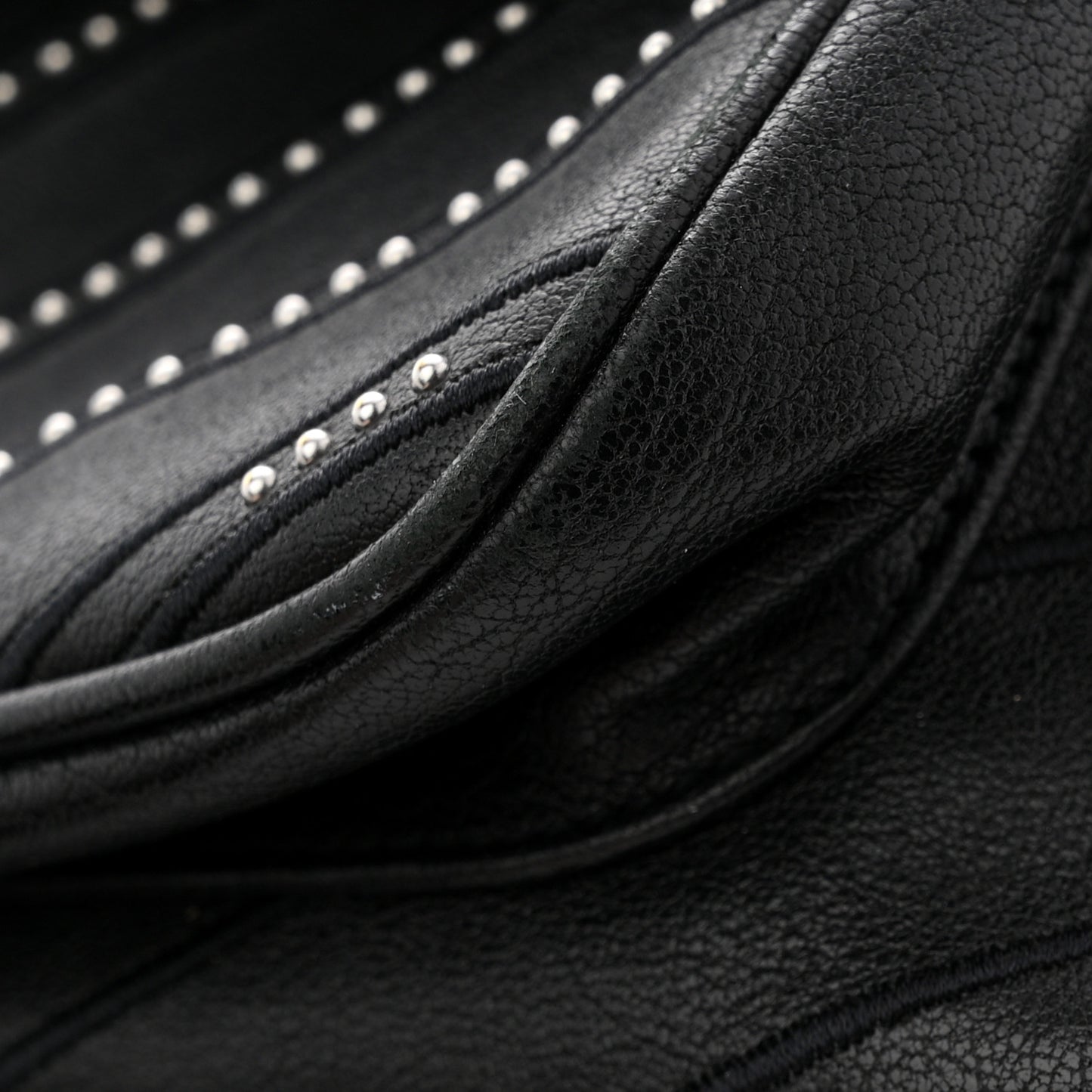 Calfskin Matelasse Monogram Microstud Medium Niki Chain Satchel Black