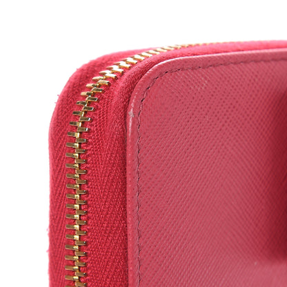 Prada Saffiano Fiocco Bow Zip Around Wallet Peonia 10 of 11