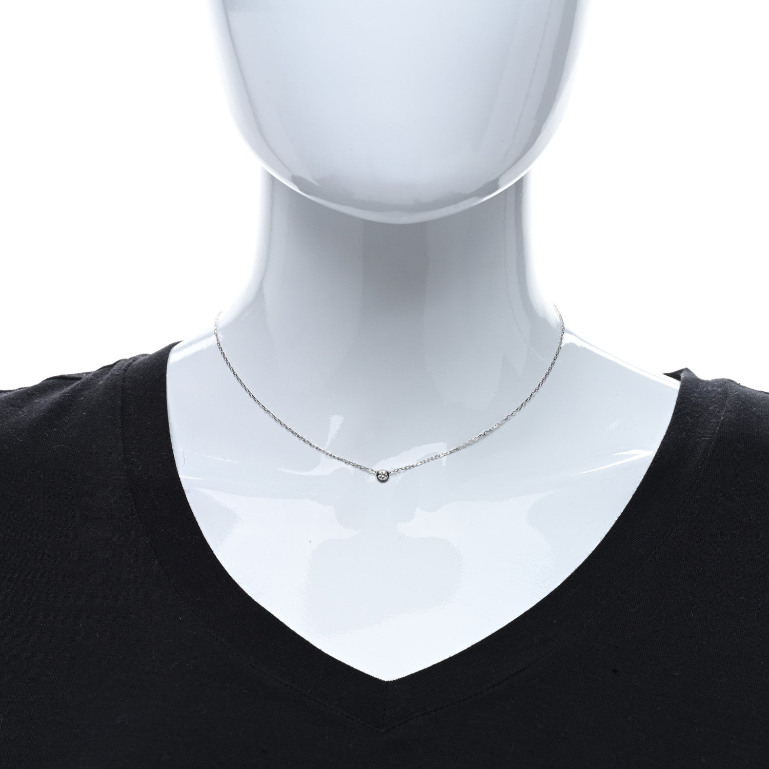 Cartier 18K White Gold Diamond SM D'Amour Pendant Necklace 3 of 5