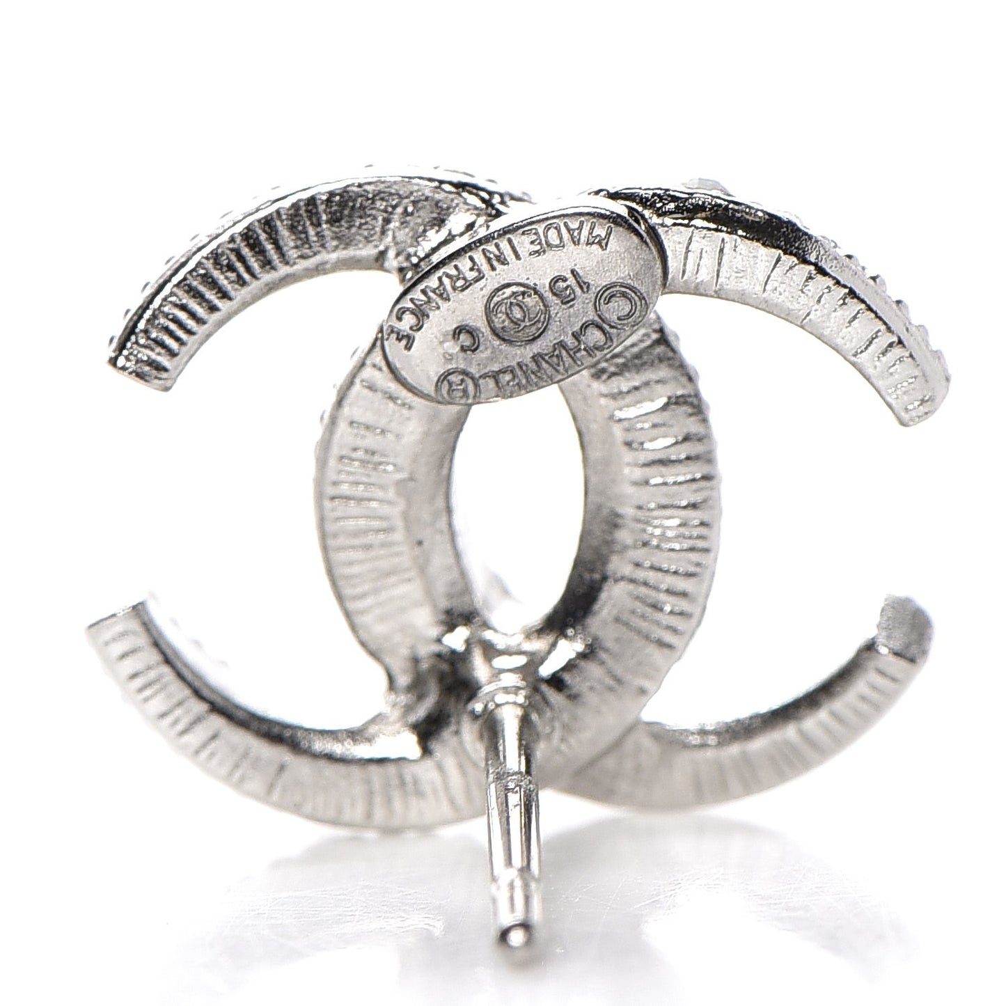 Crystal CC Moon Earrings Silver
