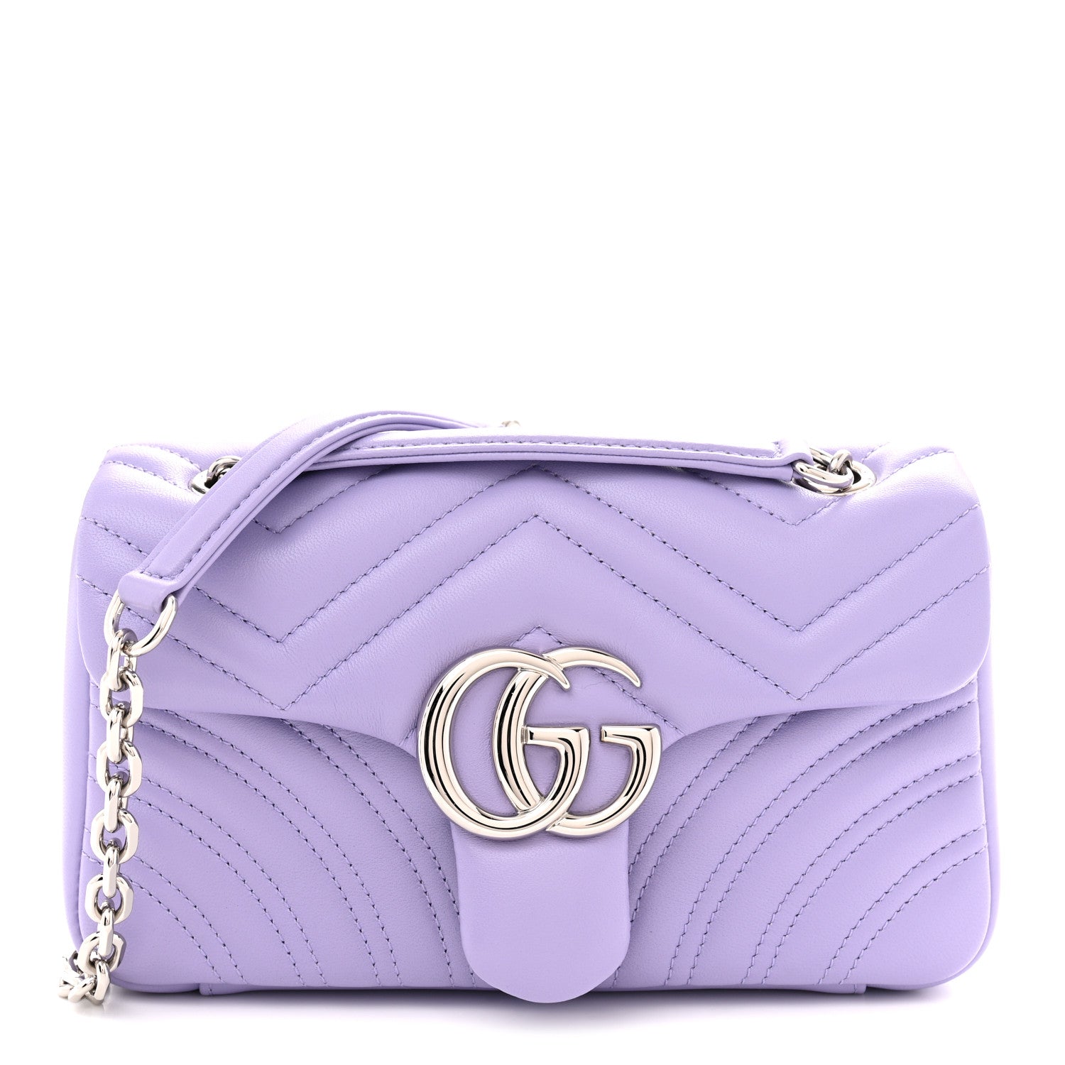 Gucci Lambskin Matelasse Small GG Marmont Shoulder Bag Lapis 1 of 10