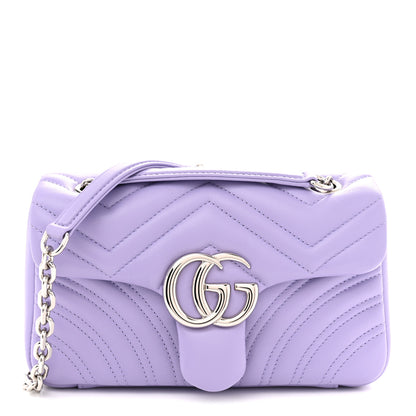 Gucci Lambskin Matelasse Small GG Marmont Shoulder Bag Lapis 1 of 10