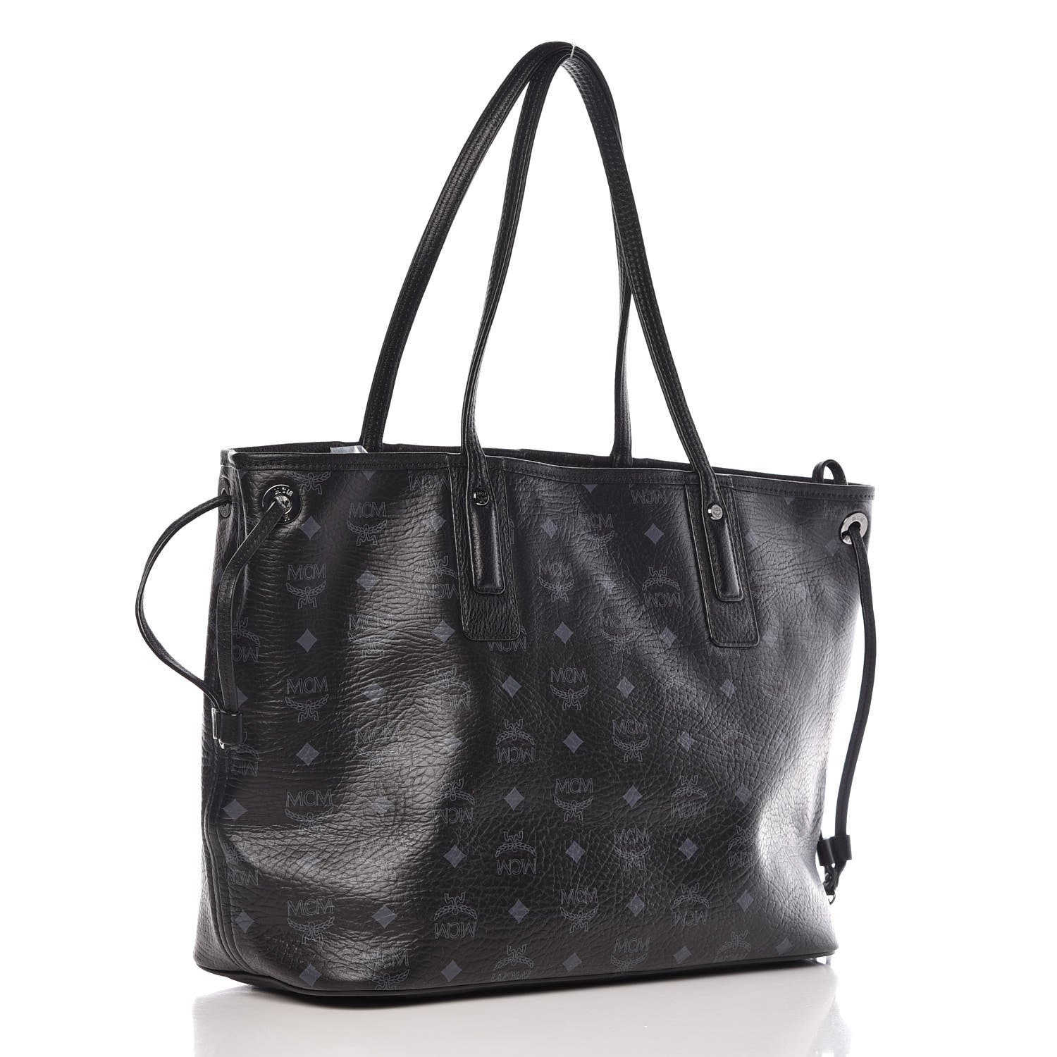 MCM Visetos Medium Liz Reversible Shopper Tote Black 5 of 14