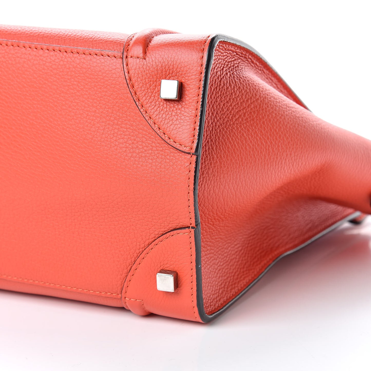 Drummed Calfskin Mini Luggage Vermillion